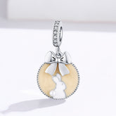 Rabbit With Bow Dangle Charm